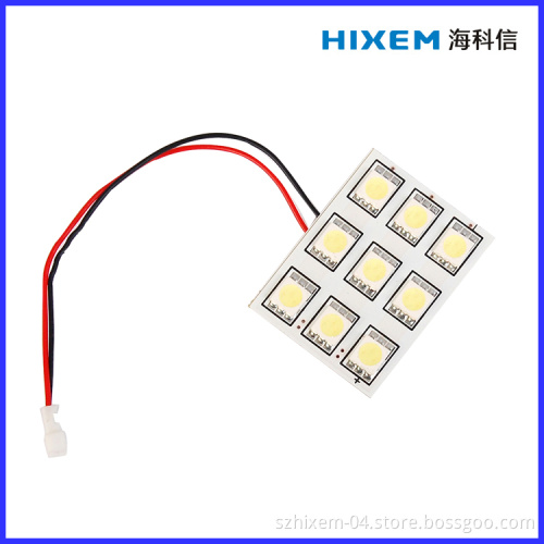 Car LED Dome Light PCB-9SMD5050/ DC12V, with Festoon/ T10/Ba9s Connector